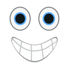 Smiling emoticon with happy eyes in trendy flat style. Happy emoji vector illustration.