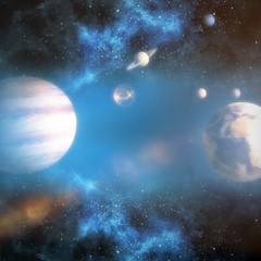 Fototapeta na wymiar Composite image of solar system against white background 3d