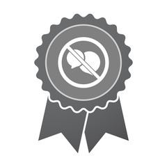 Isolated badge with  two comic balloons  in a not allowed signal