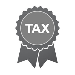 Isolated badge with  the text TAX