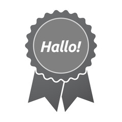 Isolated badge with  the text Hello! in the German language