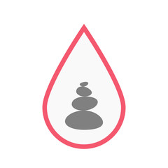 Isolated blood drop with  a stacked zen stones