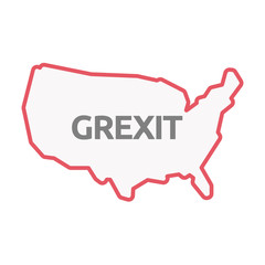Fototapeta na wymiar Isolated USA map with the text GREXIT