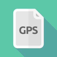 Long shadow document with  the Global Positioning System acronym GPS