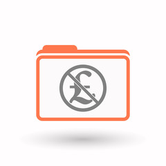 Fototapeta premium Isolated folder with a pound sign in a not allowed signal