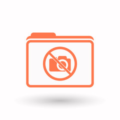 Isolated folder with  a photo camera  in a not allowed signal