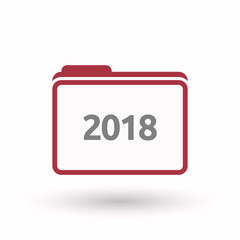 Isolated folder with  the number 2018