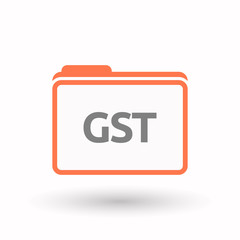 Isolated folder with  the Goods and Service Tax acronym GST