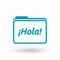 Isolated folder with  the text Hello! in spanish language