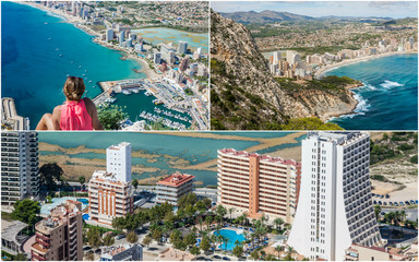 Collage of Calp landscape Spain 
