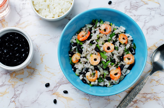 Black beans cilantro shrimp lime rice