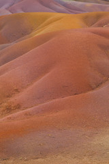 Spectacular view of Chamarel's Seven Coloured Earths sand dunes in south-western Mauritius
