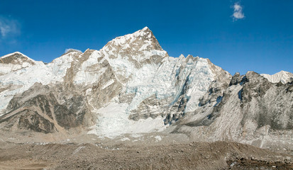 Panoramic view of the Mount Everest and Nuptse peak from Kala Patthar - Nepal, Himalayas