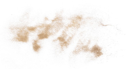 Fototapeta na wymiar Pile dust isolated on white background, top view 