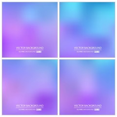 Abstract Creative concept vector multicolored blurred background set. For Web and Mobile Applications, art illustration template design, business infographic and social media, modern decoration