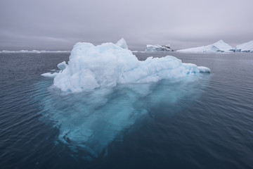 view of the glaciers in Ilulissat, Greenland