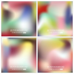 Abstract Creative concept vector multicolored blurred background set. For Web and Mobile Applications, art illustration template design, business infographic and social media, modern decoration