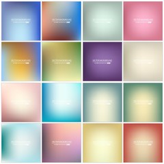 Abstract Creative concept vector multicolored blurred background set. For Web and Mobile Applications, art illustration template design, business infographic and social media, modern decoration