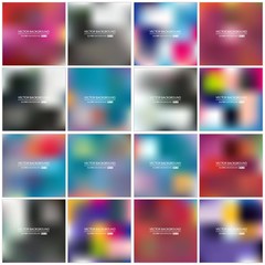Obraz premium Abstract Creative concept vector multicolored blurred background set. For Web and Mobile Applications, art illustration template design, business infographic and social media, modern decoration