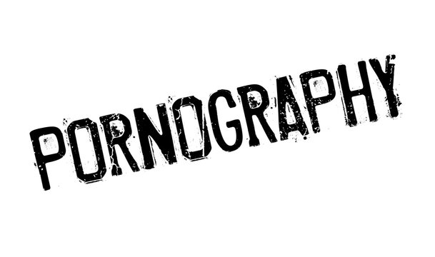 Pornography rubber stamp. Grunge design with dust scratches. Effects can be easily removed for a clean, crisp look. Color is easily changed.
