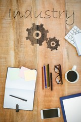 Composite image of cog and wheel