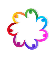 Holding hands teamwork logo