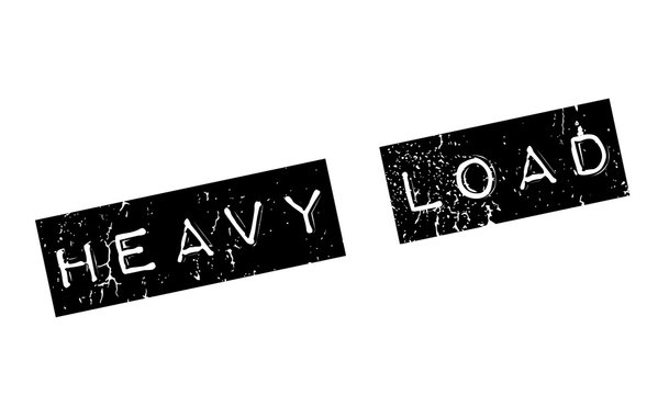 Heavy Load rubber stamp. Grunge design with dust scratches. Effects can be easily removed for a clean, crisp look. Color is easily changed.