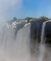 Patorama of the Victoria falls which is the largest curtain of water in the world (1708m wide). The falls and the surrounding area is the National Parks and World Heritage Site - Zambia, Zimbabwe