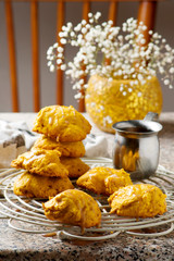 PUMPKIN COOKIES WITH CINNAMON GLAZE..style rustic
