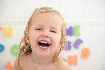 Laughing girl with nice teeth