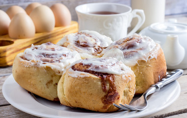 Freshly baked cinnamon buns