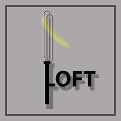 Vector icon of interior elements in loft style © portorg