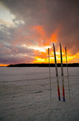 Sunset skiis