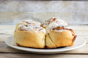 Freshly baked cinnamon buns