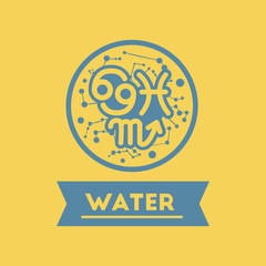 flat icon element zodiacal Water