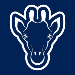 Giraffe face, flat animal face icon vector