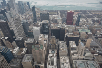 Impressive high-rising blocks locating near cold water