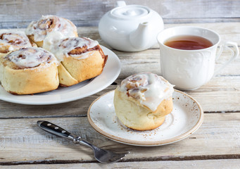 Freshly baked cinnamon buns