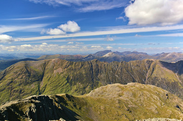 View across Glen Coe towards Ben Nevis