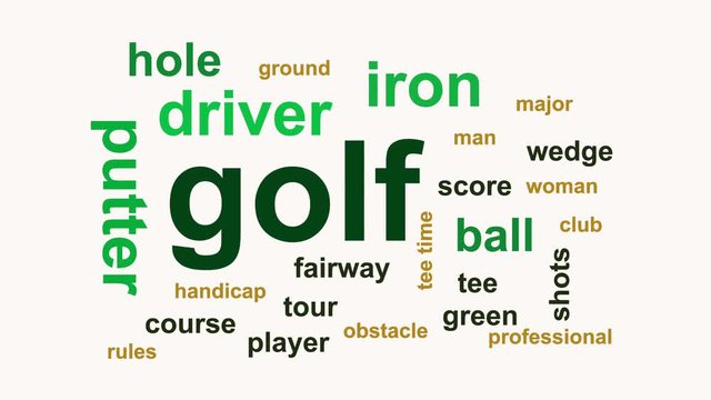 golf word in a White background