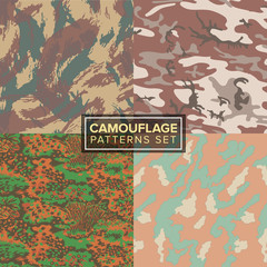 camouflage pattern set. four different textures