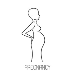 Obraz na płótnie Canvas Vector illustration of pregnant woman.