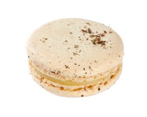 vanilla macaroon isolated on white