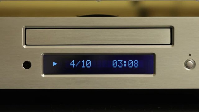 Cd player playing a disc