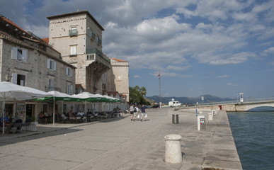 Fototapeta na wymiar Trogir Croatia. City of Split Croatia. Bay of Kaštela. Mediterranean Sea. Harbour. 