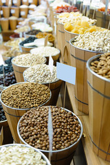 Natural background made from different kinds of nuts.