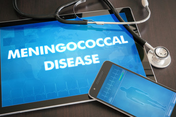 Meningococcal disease (infectious disease) diagnosis medical concept on tablet screen with...