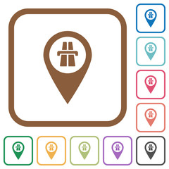Highway GPS map location simple icons