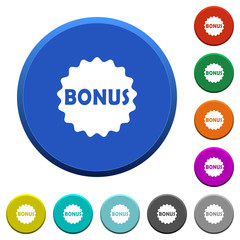 Bonus sticker beveled buttons