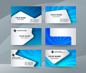 Business card background blue set of horizontal templates02